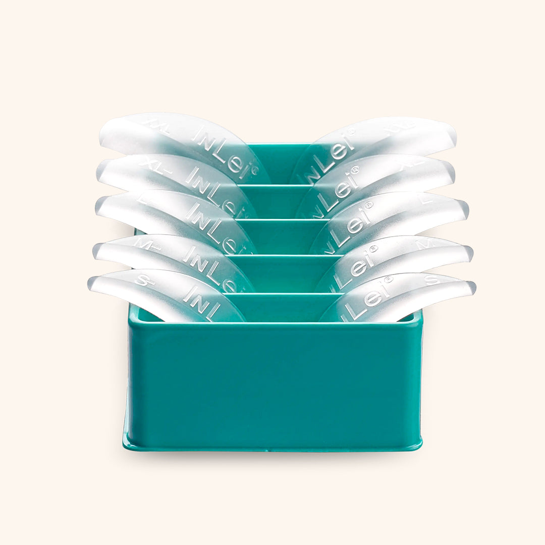 Opened box with 5 InLei® ONLY Silicone lash shields