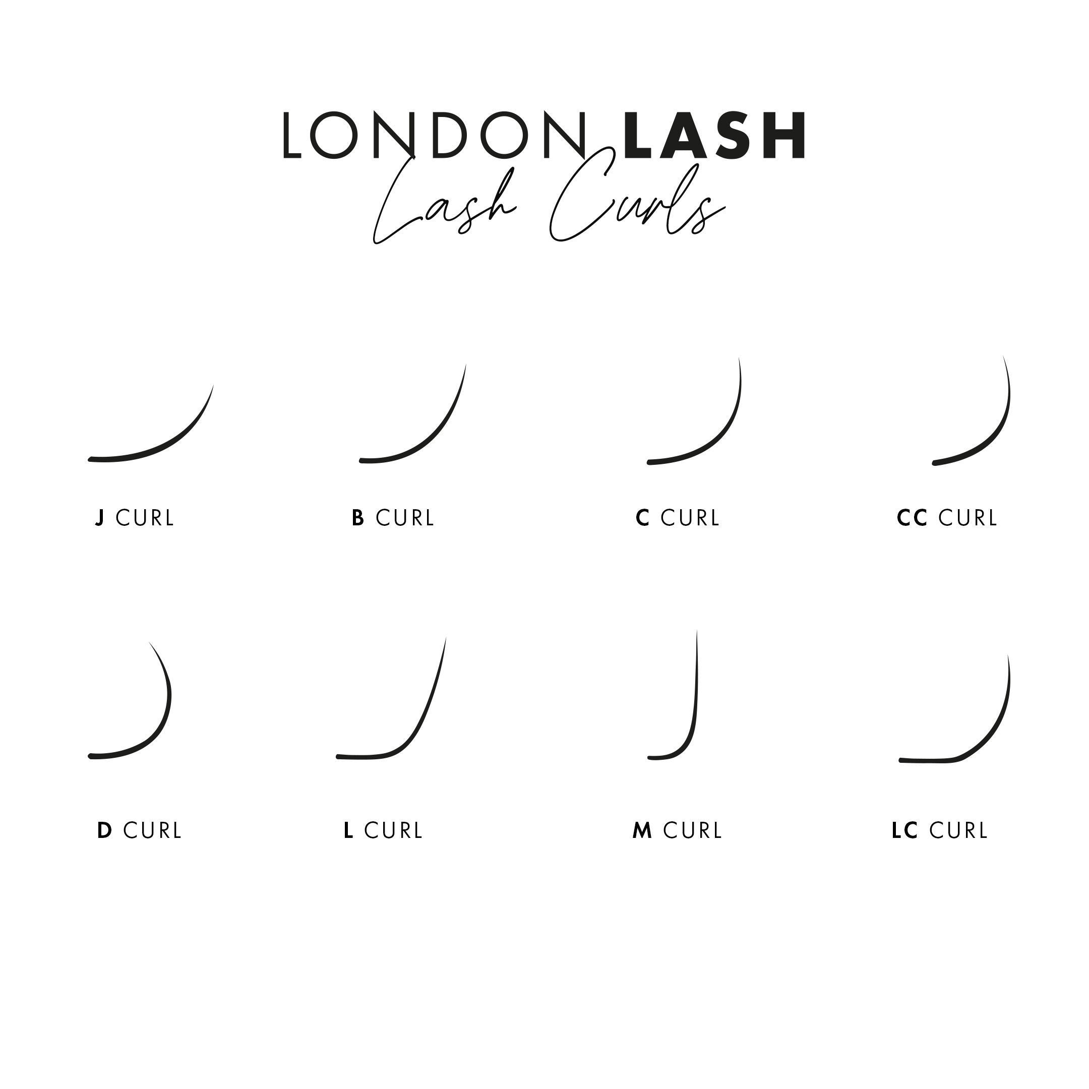 Infographic of Volume/Classic Chelsea Lash Curls